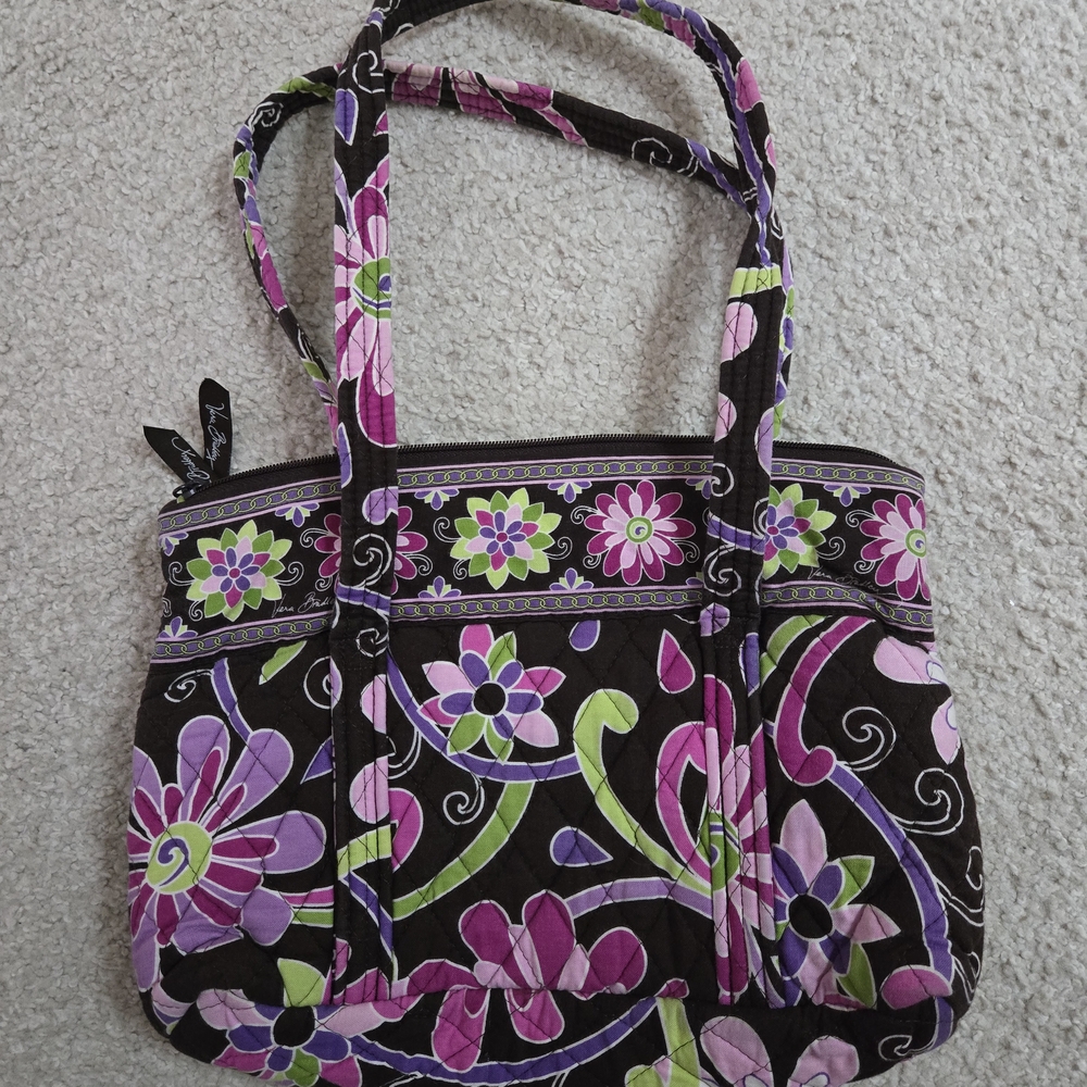 Vera Bradley 🎀 FLUTERBY Pink & Green Shoulder Bag, Crossbody Bag & Wristlet - Picture 9 of 10
